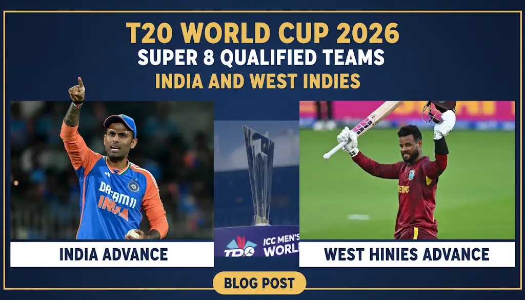 T20 World Cup 2026: India and West Indies Qualify for Super 8 Stage
