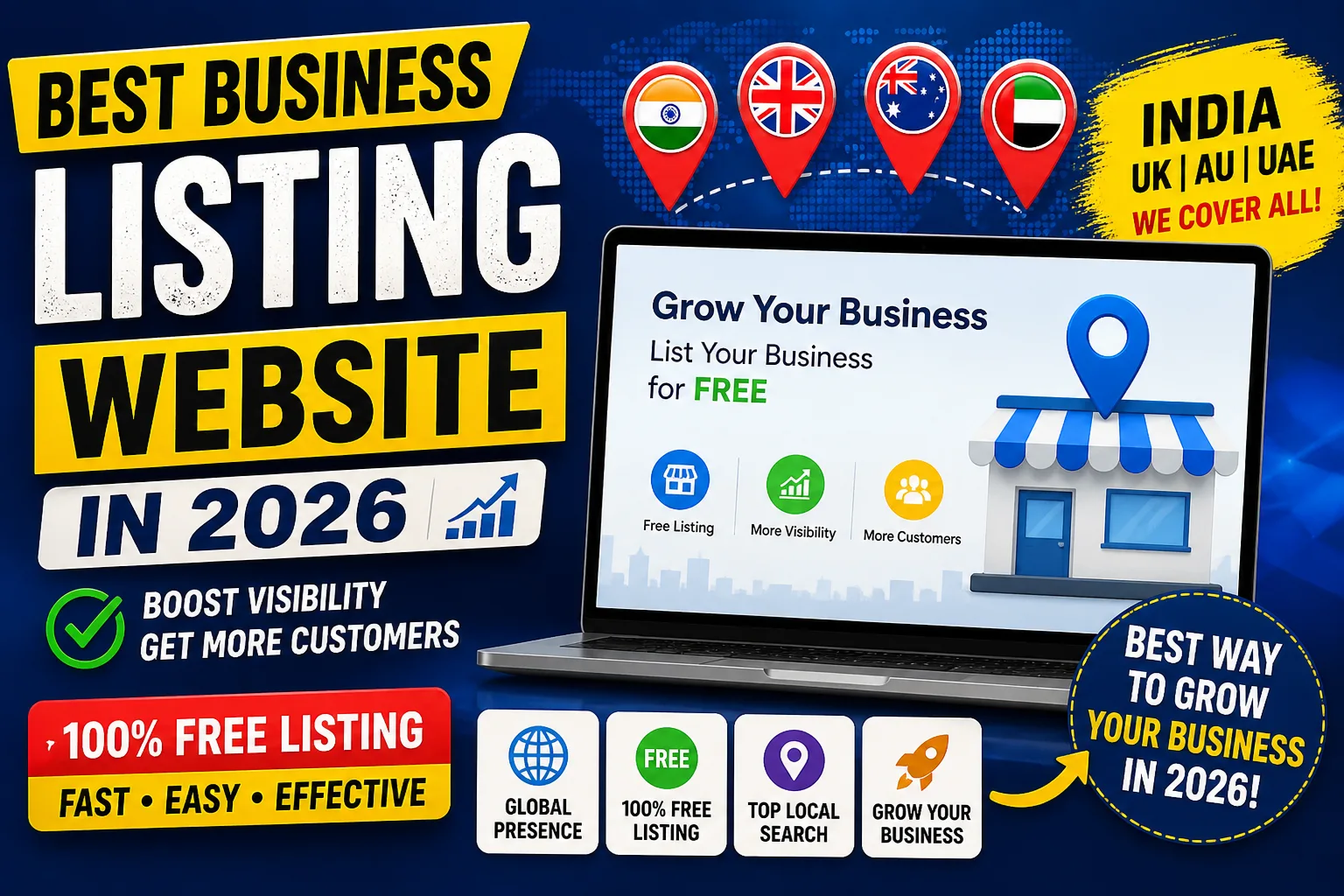 Best Business Listing Sites in India 2026 - Free Business Listing Platforms